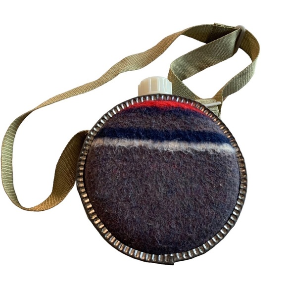 Vintage Other - VINTAGE 1960s Retro Wool Stripes Outdoor Rustic Camping Hiking Water Canteen